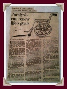 Paralysis can renew life's goals