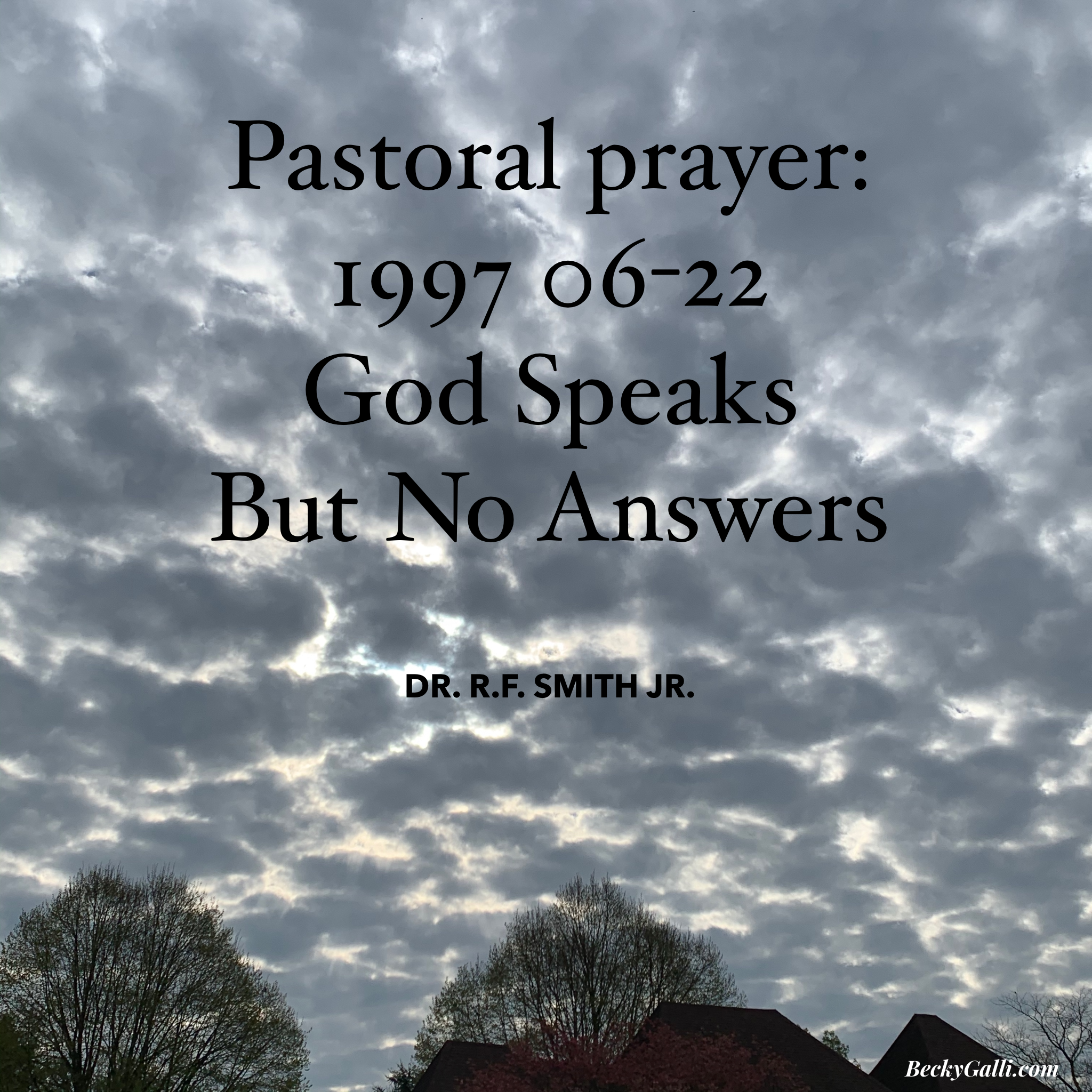 God Speaks But No Answer