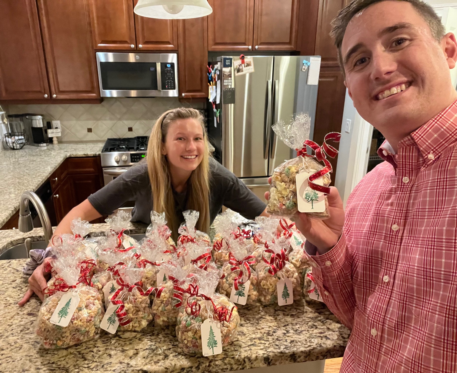 Texas Snow with Alex and Ashley— note the cute hand-stamped tags!